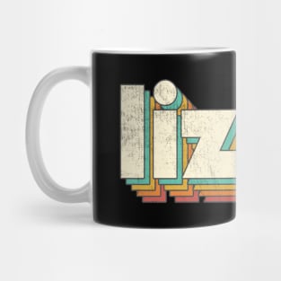 Retro Vintage Rainbow Lizzo Letters Distressed Style Mug